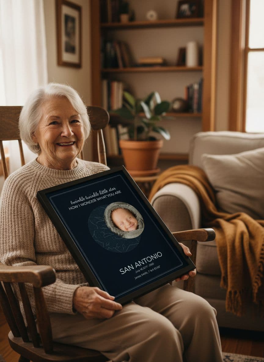Grandmother with custom baby poster